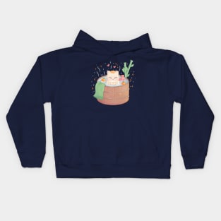 Hot Tub Onsen Cat Kids Hoodie